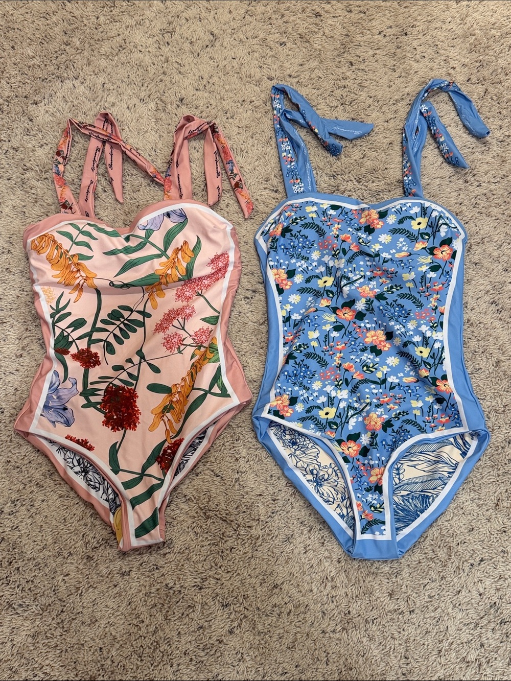 Set of 2 reversible one piece bathing suits. NWT